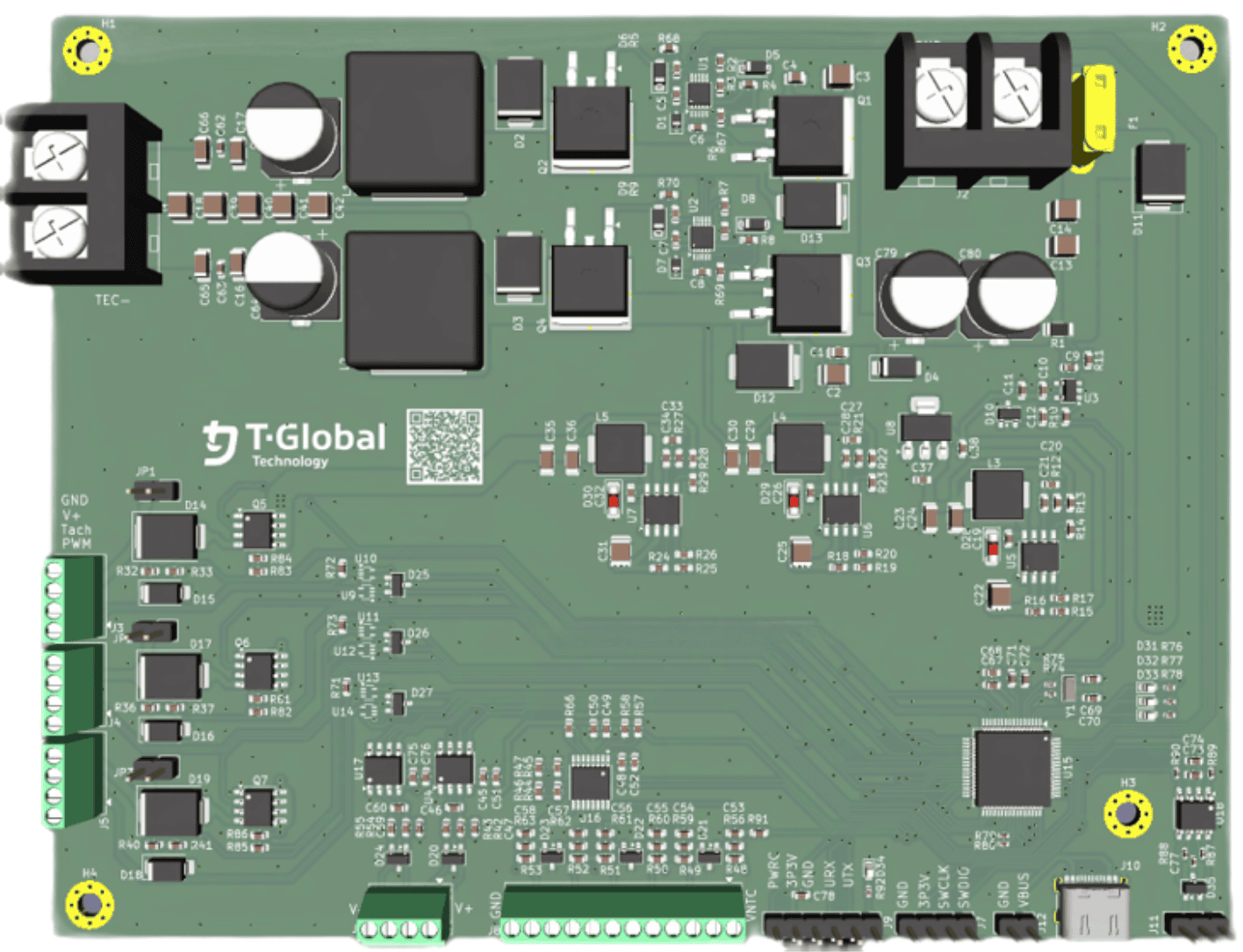 T-Global TEC controller board for active thermal management and precise temperature control